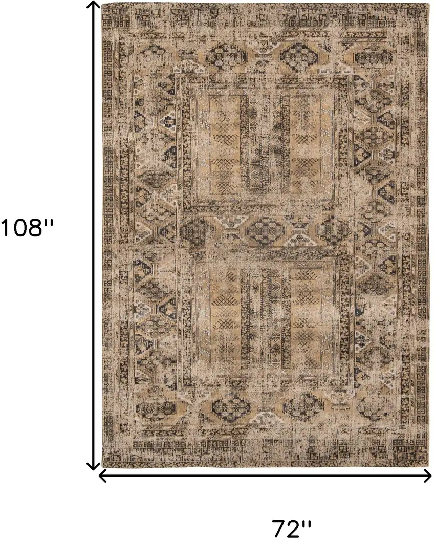 Brown Oriental Non Skid Area Rug Photo 3