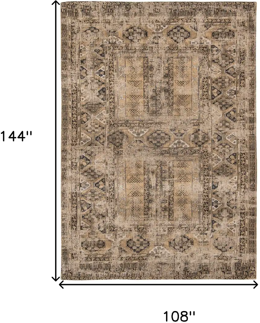 Brown Oriental Non Skid Area Rug Photo 3