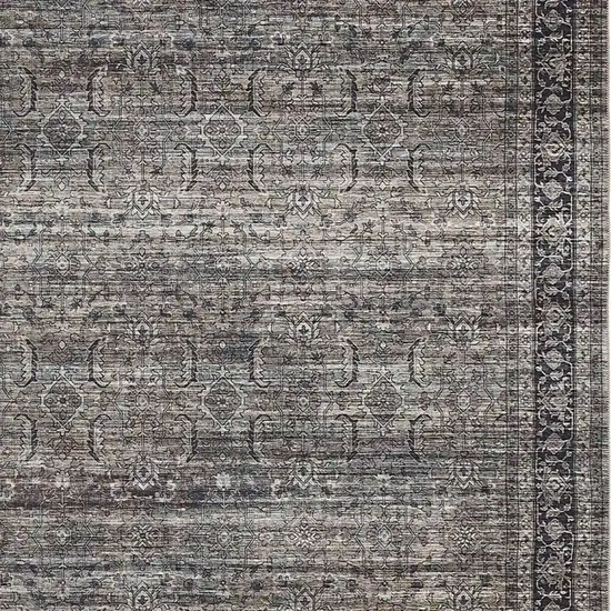 Brown Oriental Power Loom Distressed Area Rug Photo 3