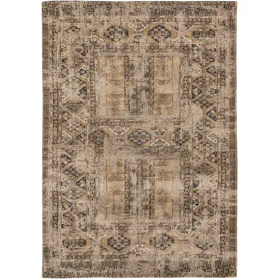 Brown Oriental Washable Area Rug Photo 6