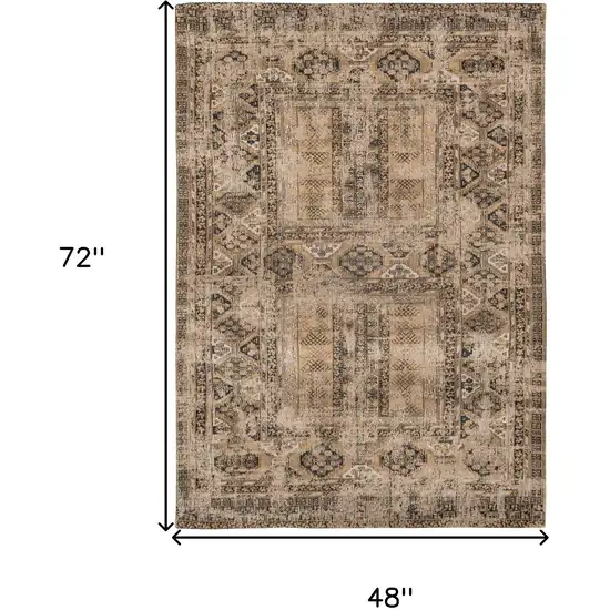 Brown Oriental Washable Area Rug Photo 5