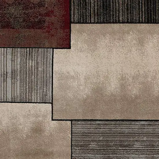 Brown Abstract Dhurrie Area Rug Photo 5