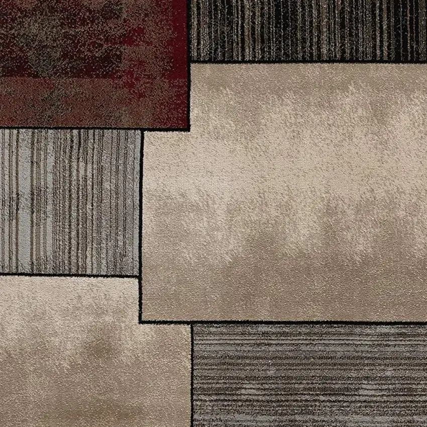 Brown Abstract Dhurrie Area Rug Photo 5