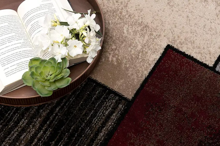 Brown Overlapped Blocks Area Rug Photo 6