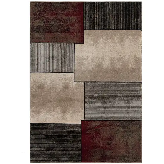 Brown Abstract Dhurrie Area Rug Photo 4