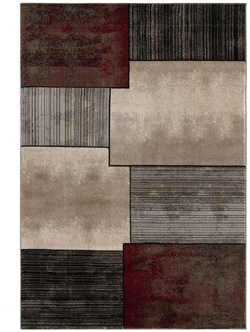 Brown Abstract Dhurrie Area Rug Photo 4