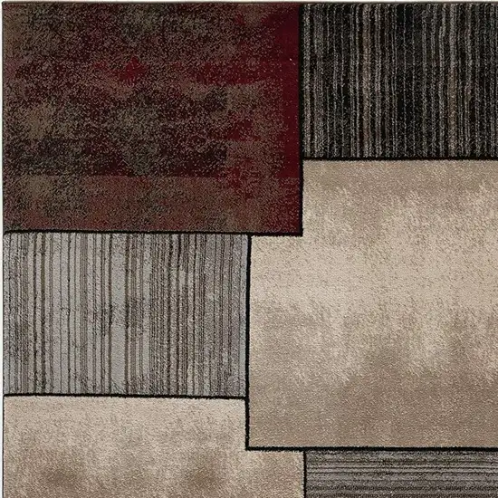 Brown Abstract Power Loom Area Rug Photo 5