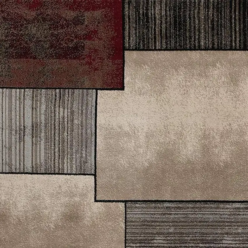 Brown Abstract Dhurrie Area Rug Photo 3