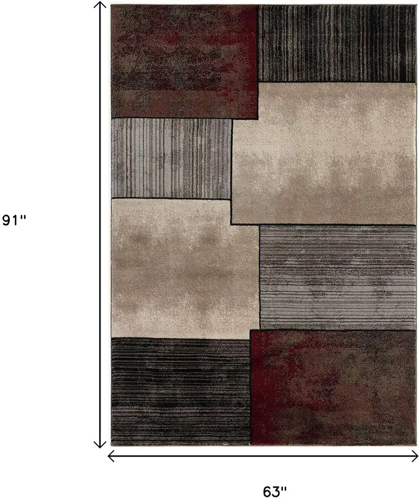 Brown Abstract Dhurrie Area Rug Photo 6