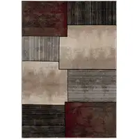 Photo of Brown Overlapped Blocks Area Rug