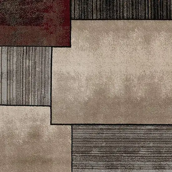 Brown And Beige Abstract Area Rug Photo 3