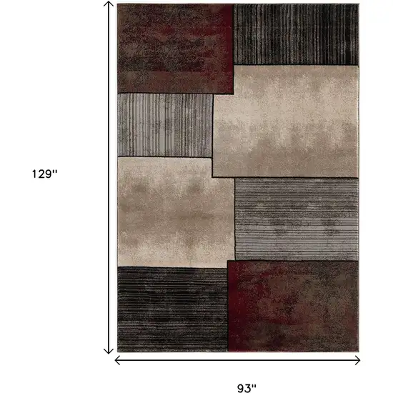 Brown And Beige Abstract Area Rug Photo 6