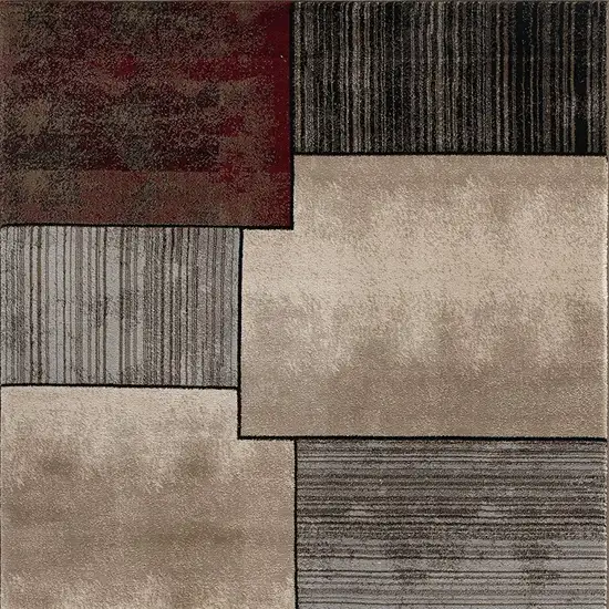 Brown And Beige Abstract Area Rug Photo 4