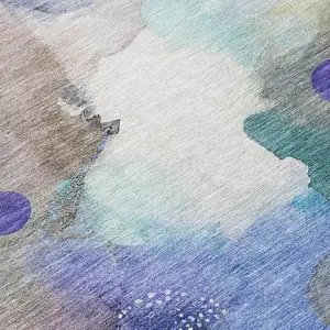 Photo of Brown Purple And Ivory Abstract Washable Indoor Outdoor Area Rug