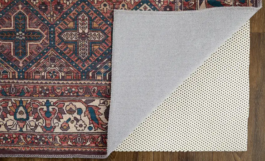 Brown Red And Ivory Floral Power Loom Area Rug Photo 3