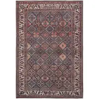 Photo of Brown Red And Ivory Floral Power Loom Area Rug