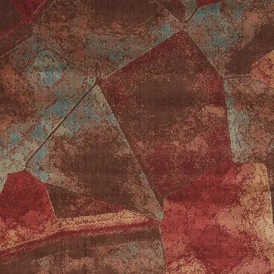 Brown Red And Orange Abstract Non Skid Area Rug Photo 3