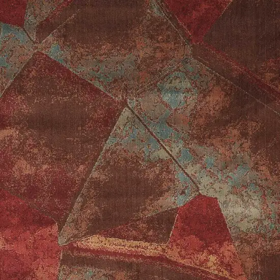 Brown Red And Orange Abstract Non Skid Area Rug Photo 6