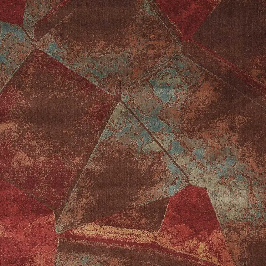 Brown Red And Orange Abstract Non Skid Area Rug Photo 6