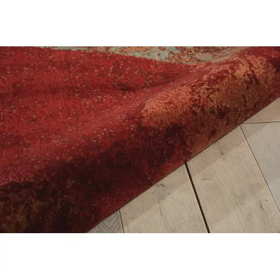 Brown Red And Orange Abstract Non Skid Area Rug Photo 8