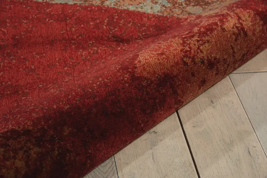 Brown Red And Orange Abstract Non Skid Area Rug Photo 8