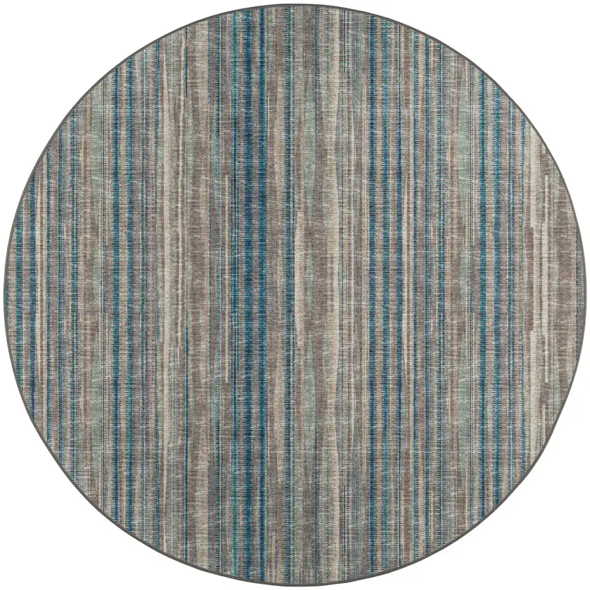 Brown Round Ombre Tufted Handmade Area Rug Photo 1