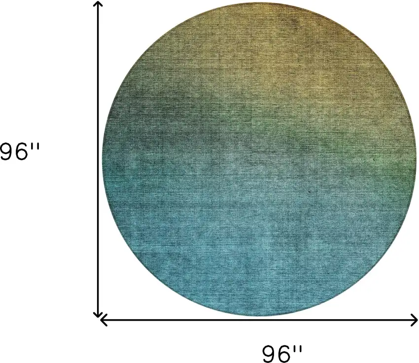 Brown Round Ombre Washable Non Skid Indoor Outdoor Area Rug Photo 3