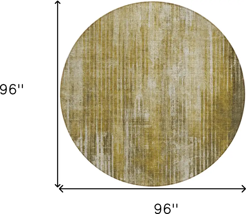 Brown Round Striped Washable Non Skid Indoor Outdoor Area Rug Photo 3