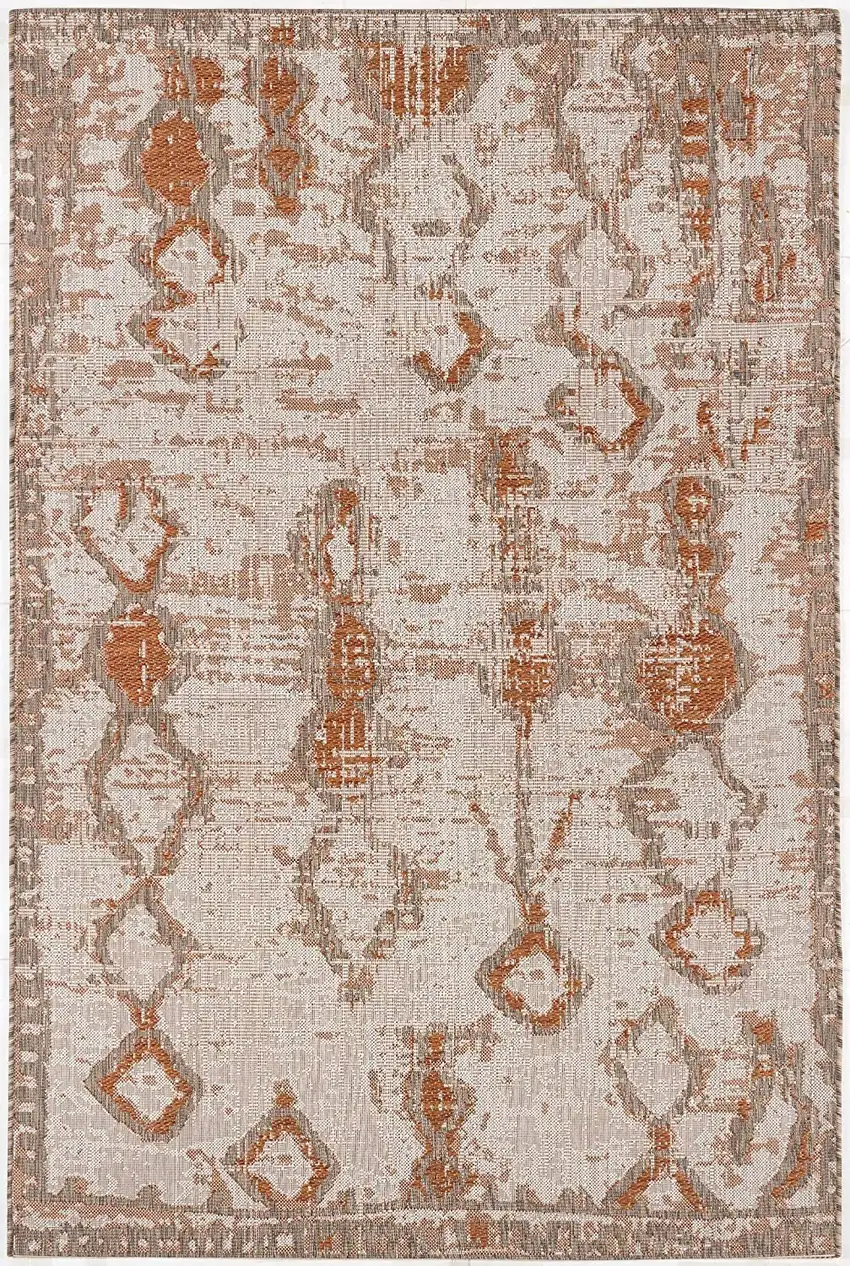 Brown Rust Distressed Area Rug Photo 1