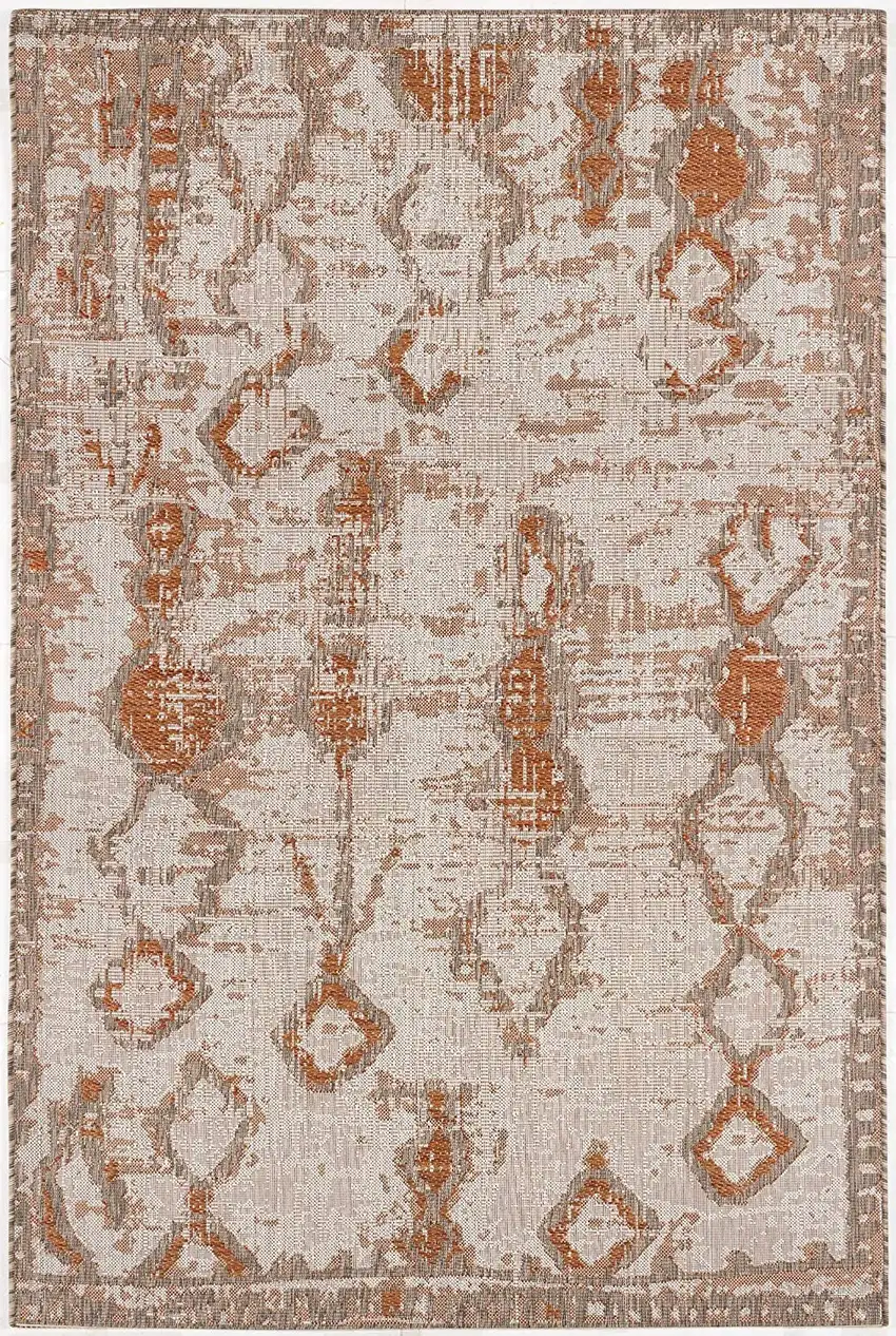 Beige and Brown Abstract Area Rug Photo 6