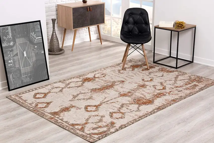Brown Rust Distressed Area Rug Photo 2