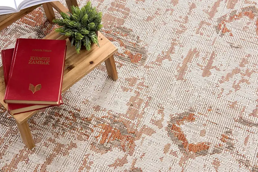 Beige and Brown Abstract Area Rug Photo 7