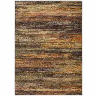 Photo of Brown Rust Red Gold Orange And Tan Abstract Power Loom Stain Resistant Area Rug