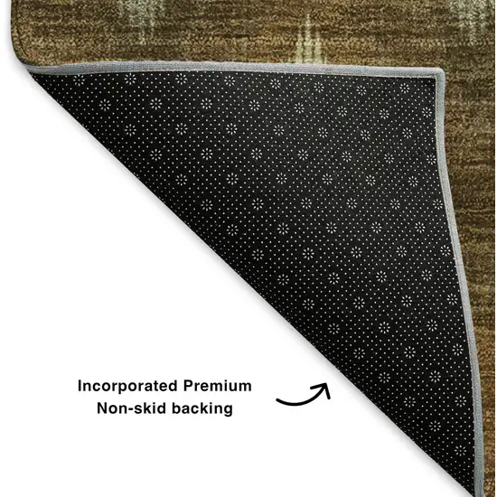 Brown Sage And Beige Southwestern Washable Area Rug With UV Protection Photo 5
