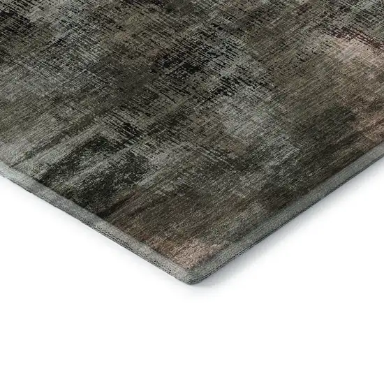 Brown Salmon And Gray Abstract Washable Area Rug With UV Protection Photo 8