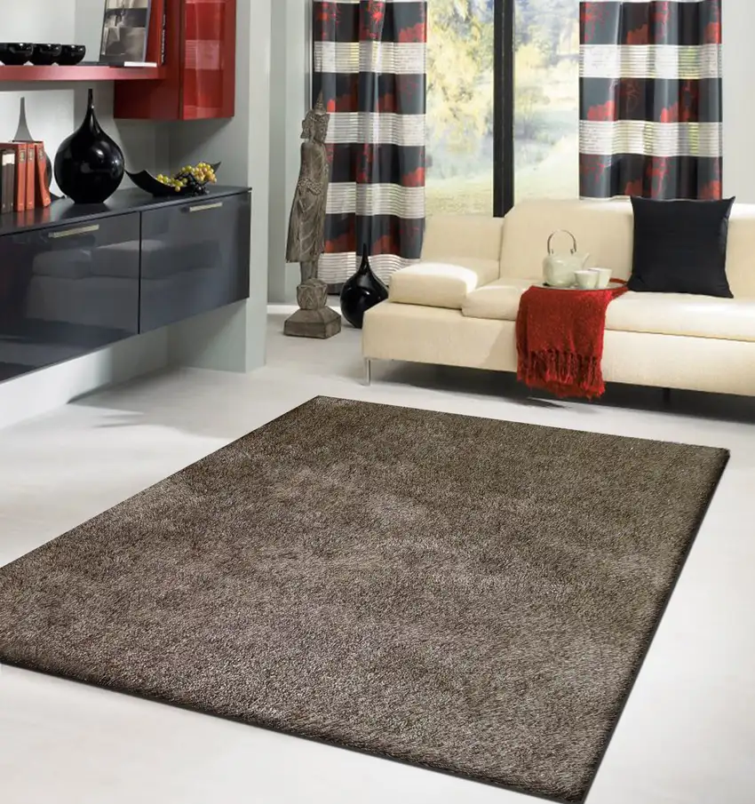 Brown Shag Hand Tufted Area Rug Photo 7