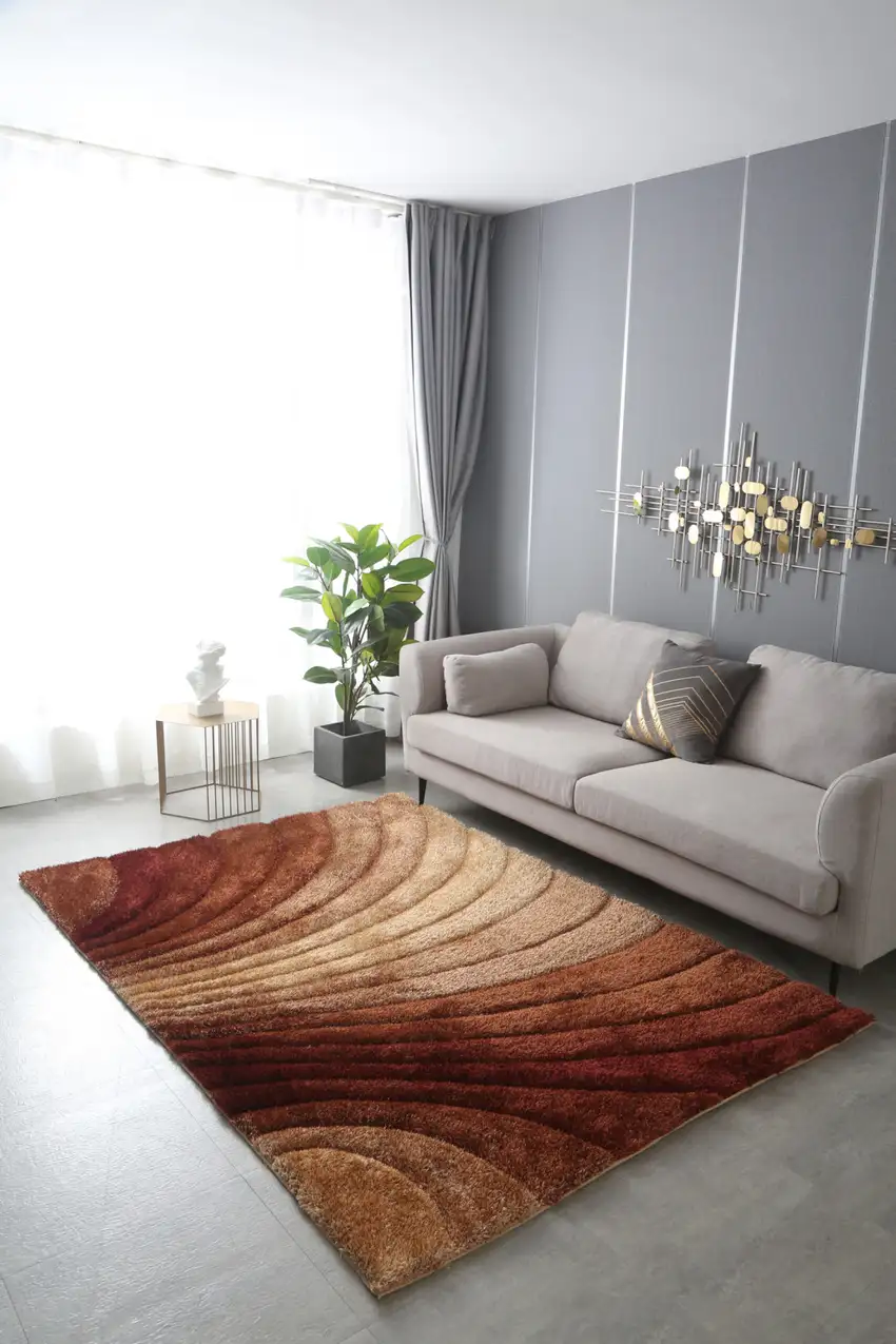 Brown Shag Hand Tufted Area Rug Photo 7