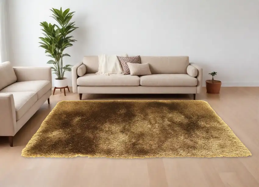 Brown Shag Hand Tufted Area Rug Photo 2