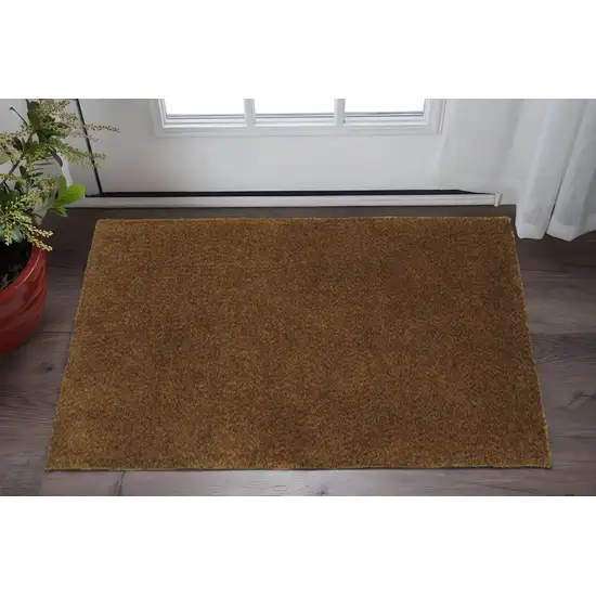 Brown Shag Tufted Handmade Stain Resistant Area Rug Photo 1