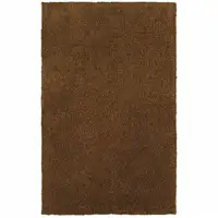 Photo of Brown Shag Tufted Handmade Stain Resistant Area Rug