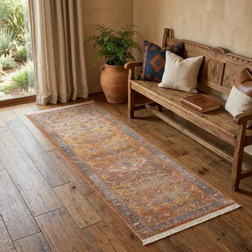 Brown Southwestern Runner Rug Photo 1