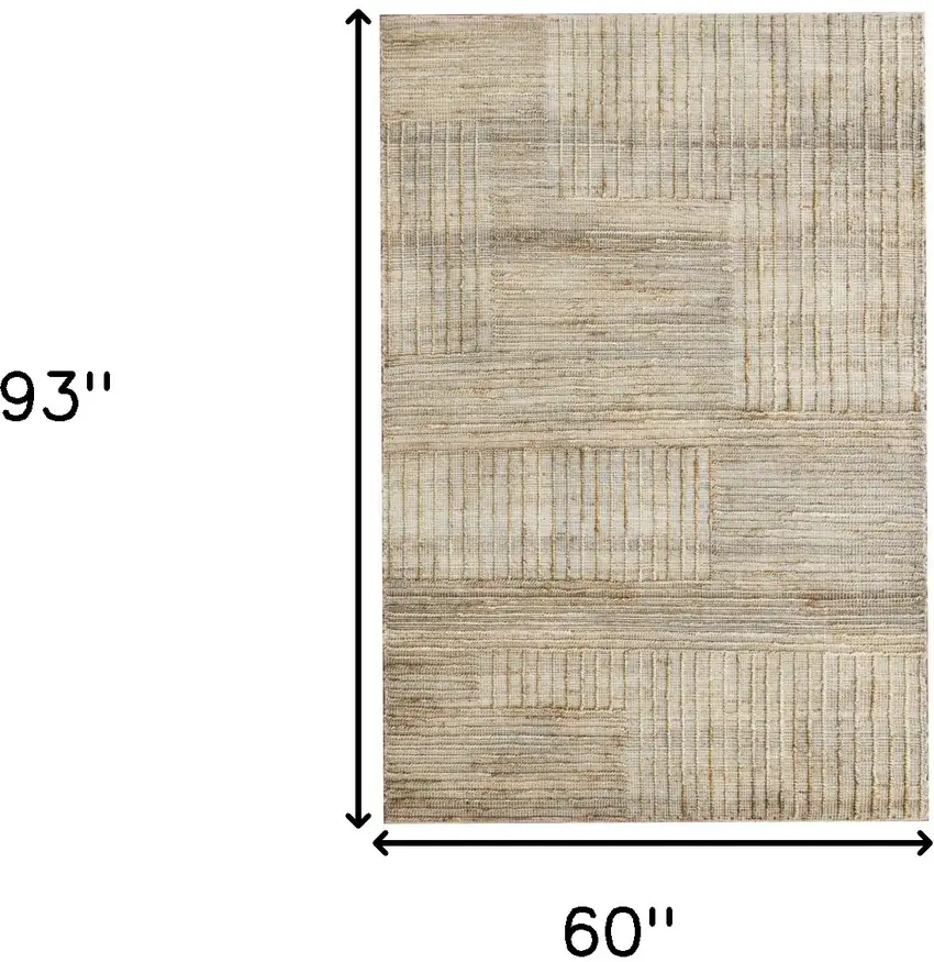 Brown Striped Hand Woven Area Rug Photo 8