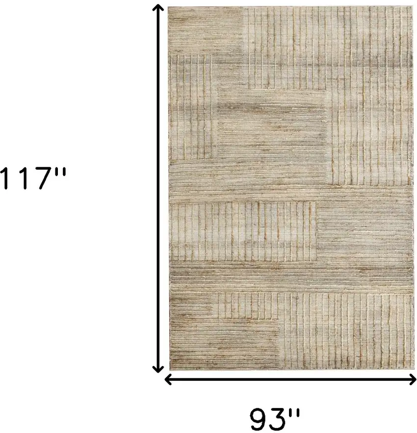 Brown Striped Hand Woven Area Rug Photo 8