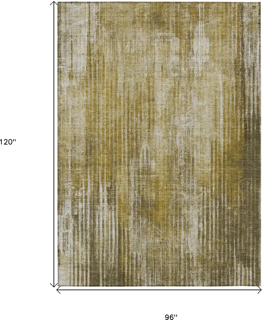 Brown Striped Washable Non Skid Indoor Outdoor Area Rug Photo 3