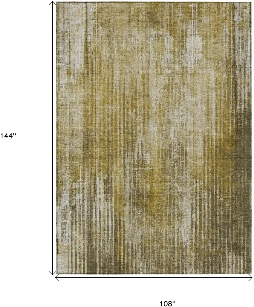 Brown Striped Washable Non Skid Indoor Outdoor Area Rug Photo 3