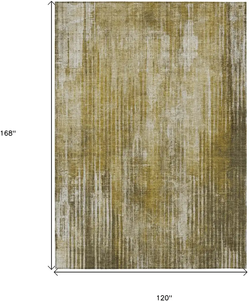 Brown Striped Washable Non Skid Indoor Outdoor Area Rug Photo 3