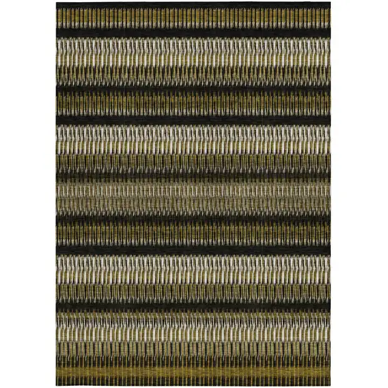 Brown Striped Washable Non Skid Indoor Outdoor Area Rug Photo 6