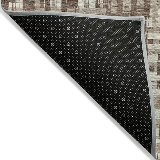 Brown Tan And Beige Abstract Washable Indoor Outdoor Area Rug Photo 7