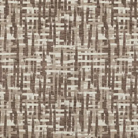 Brown Tan And Beige Abstract Washable Indoor Outdoor Area Rug Photo 5