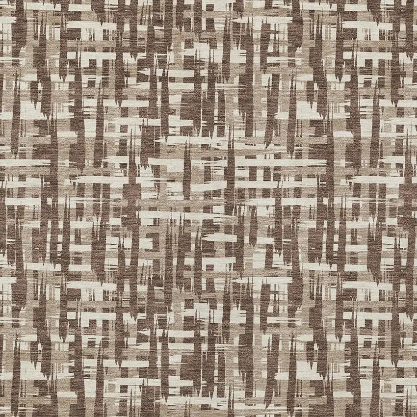 Brown Tan And Beige Abstract Washable Indoor Outdoor Area Rug Photo 5